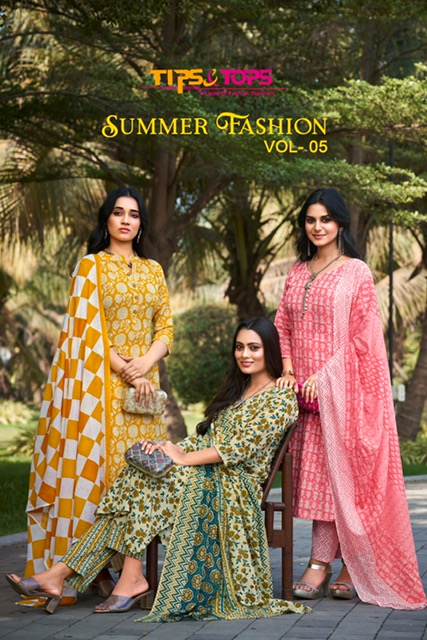 TIPS & TOPS SUMMER FASHION COTTON PRINT READYMADE KURTI SUPPLIER IN SURAT