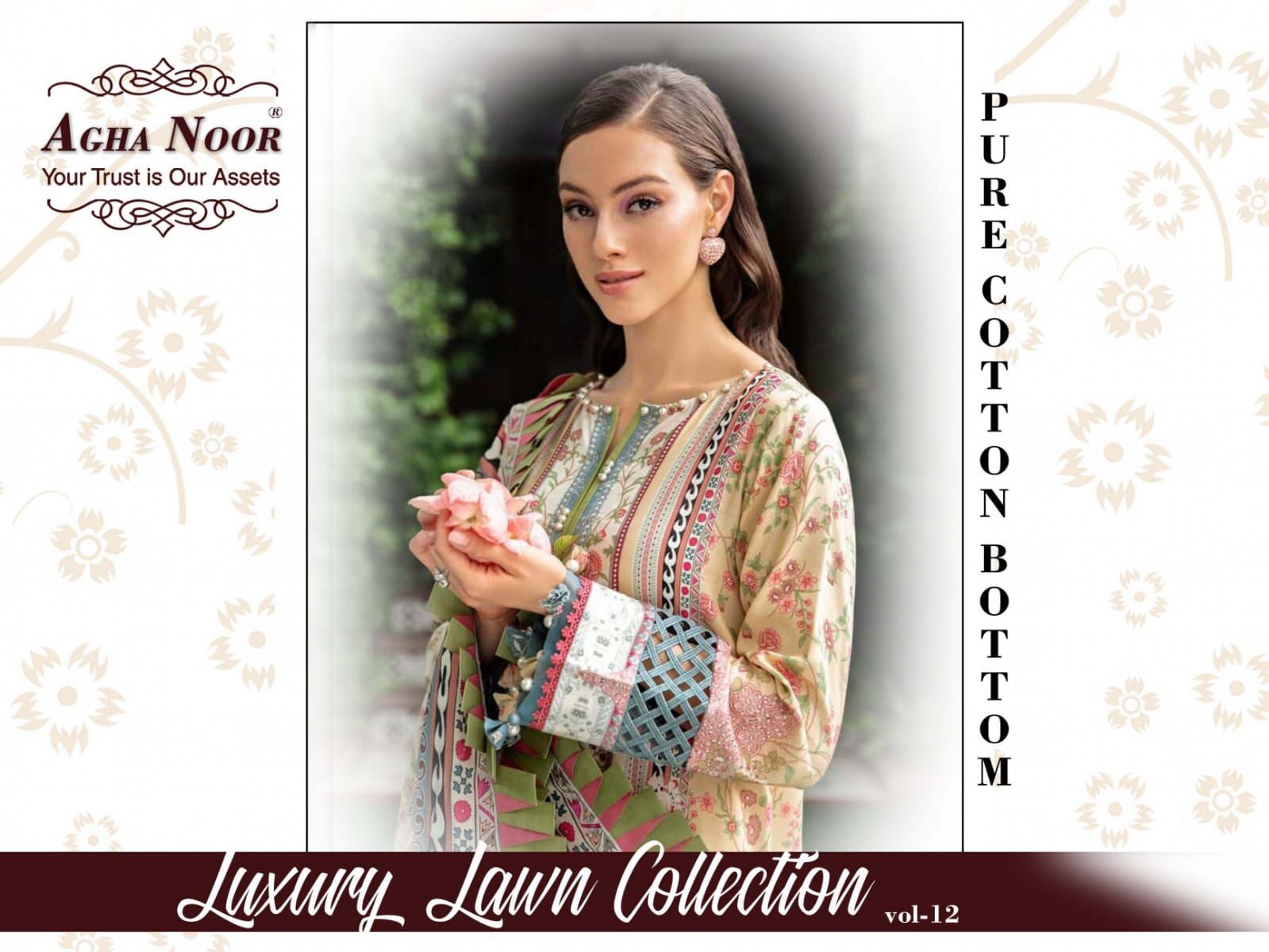 AGHA NOOR VOL 12 LUXURY LAWN COLLECTION