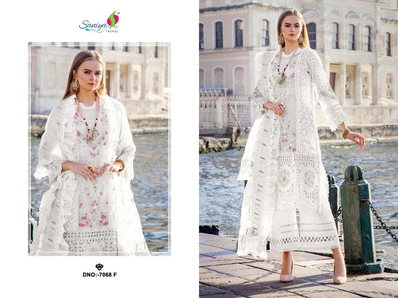 SANIYA TRENDZ BLACK & WHITE CHIKANKARI SUITS