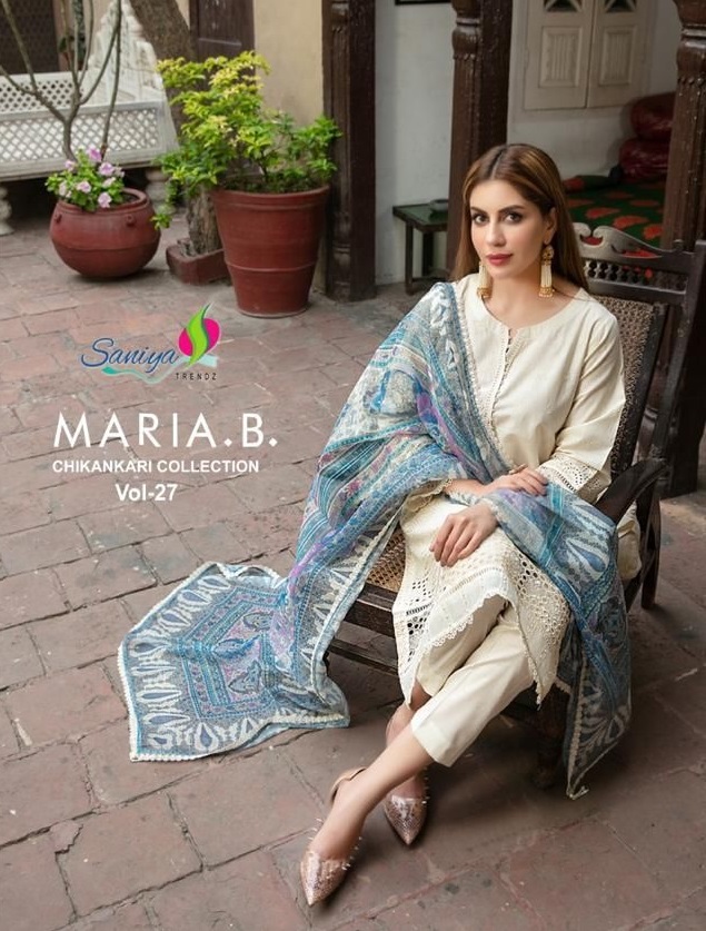 SANIYA TRENDZ MARIA B VOL 27 CHIKANKARI COLLECTION