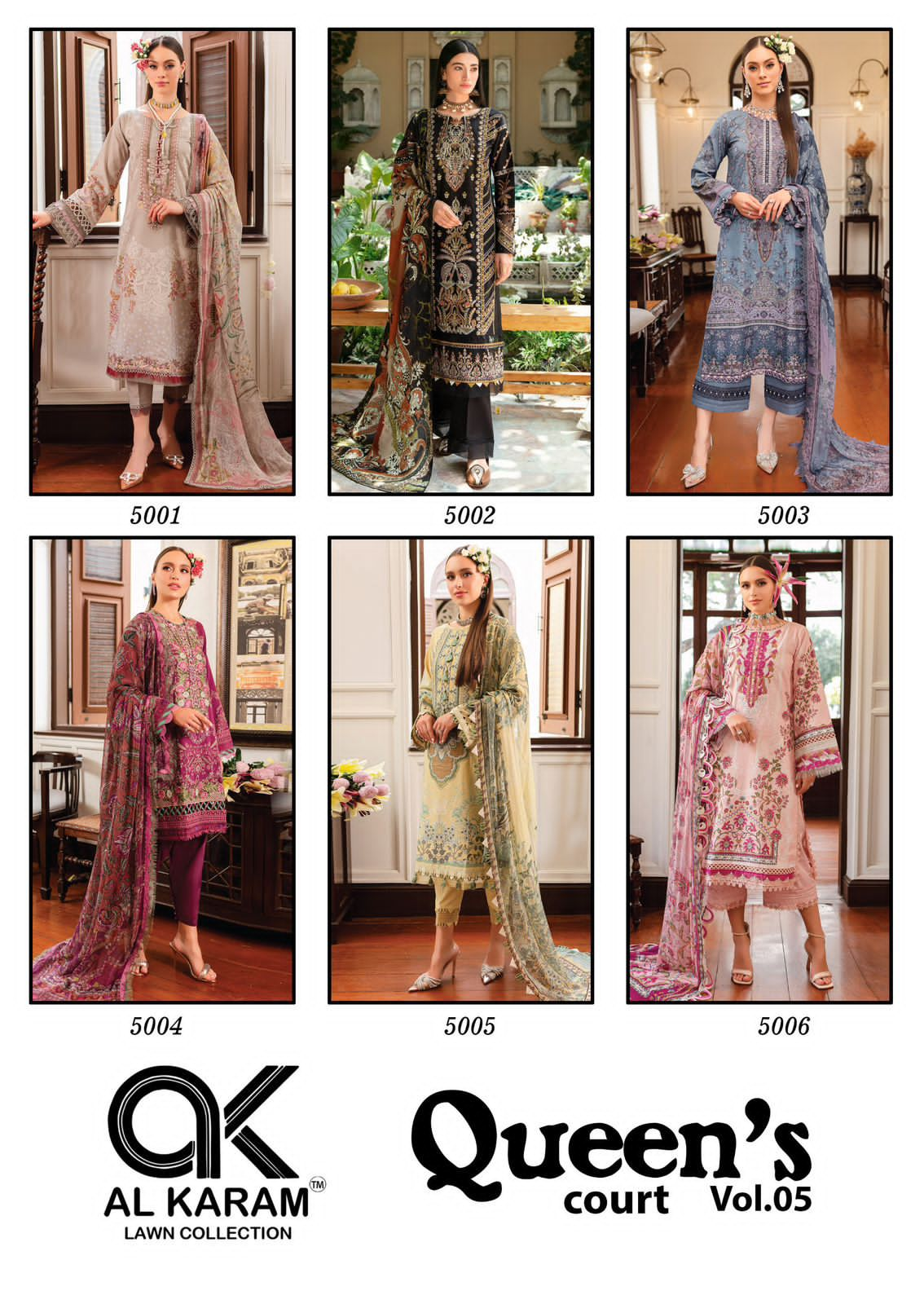 AL KARAM QUEENS COURT VOL 5 LAWN KARACHI SUITS