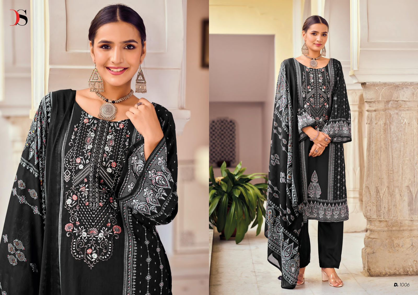 DEEPSY SUITS BLACK BEAUTY COTTON EMBROIDERY SALWAR SUIT SUPPLIER IN SURAT