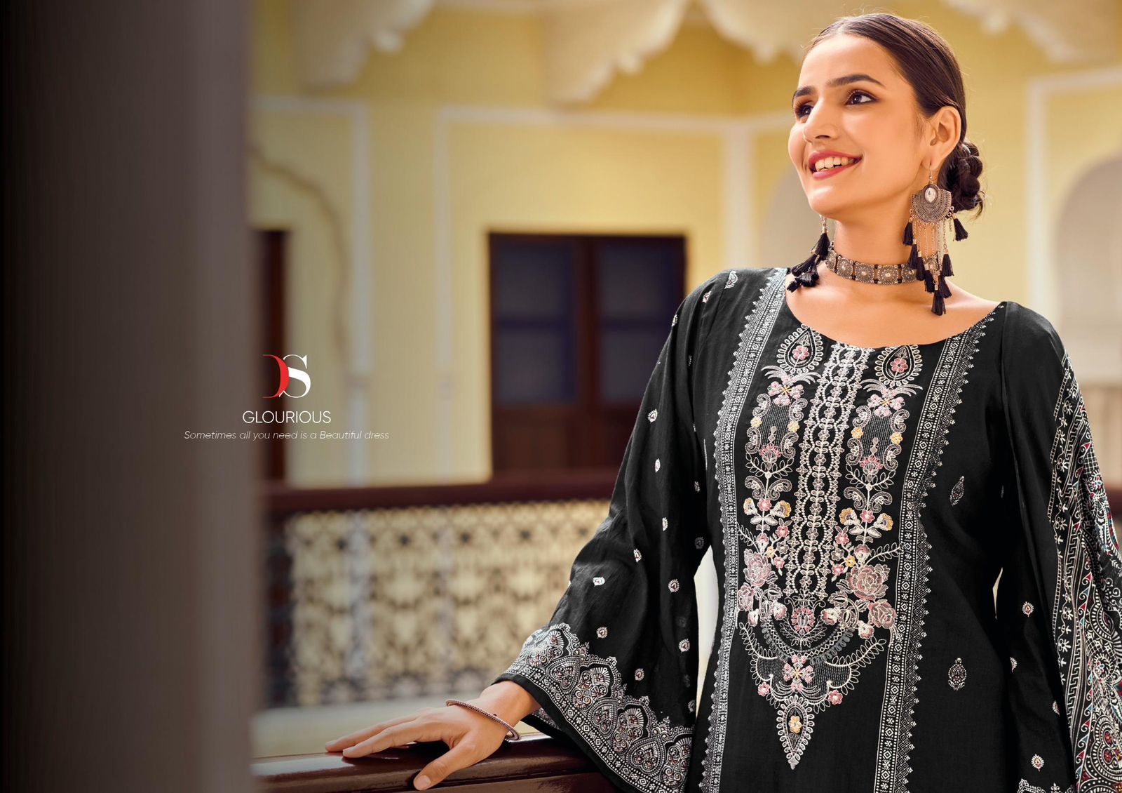 DEEPSY SUITS BLACK BEAUTY COTTON EMBROIDERY SALWAR SUIT SUPPLIER IN SURAT