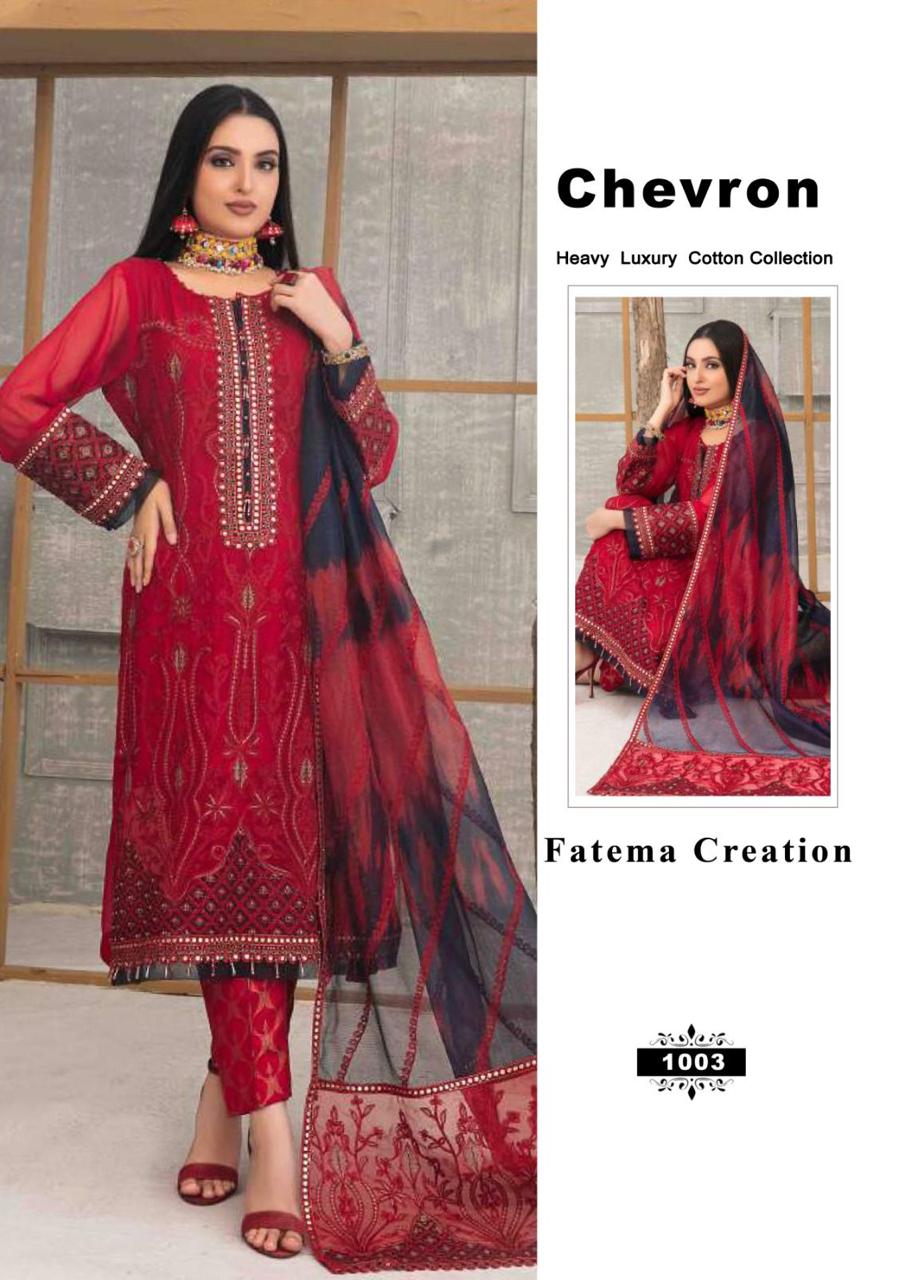 FATEMA CREATION CHEVRON VOL 11 COTTON KARACHI SUITS