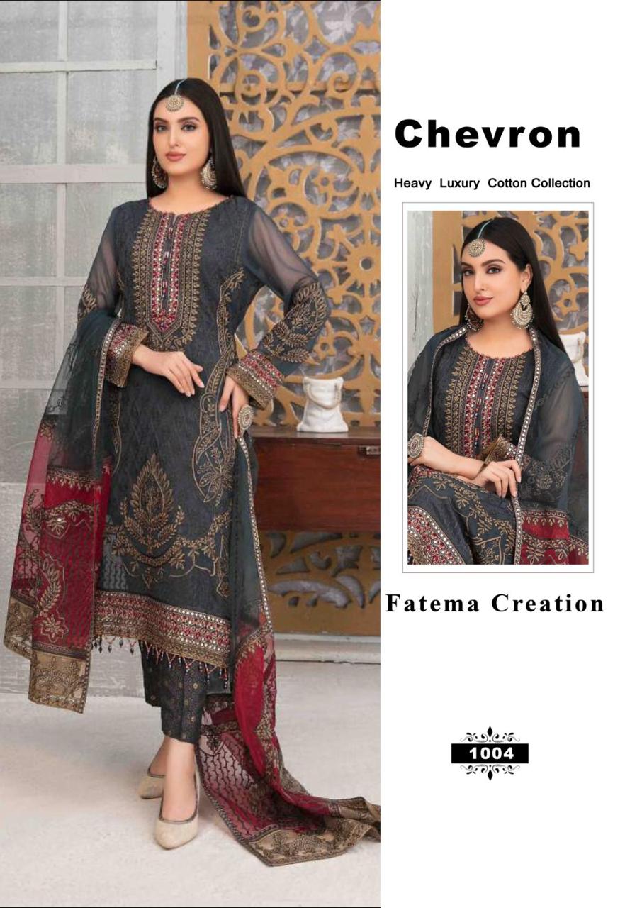 FATEMA CREATION CHEVRON VOL 11 COTTON KARACHI SUITS