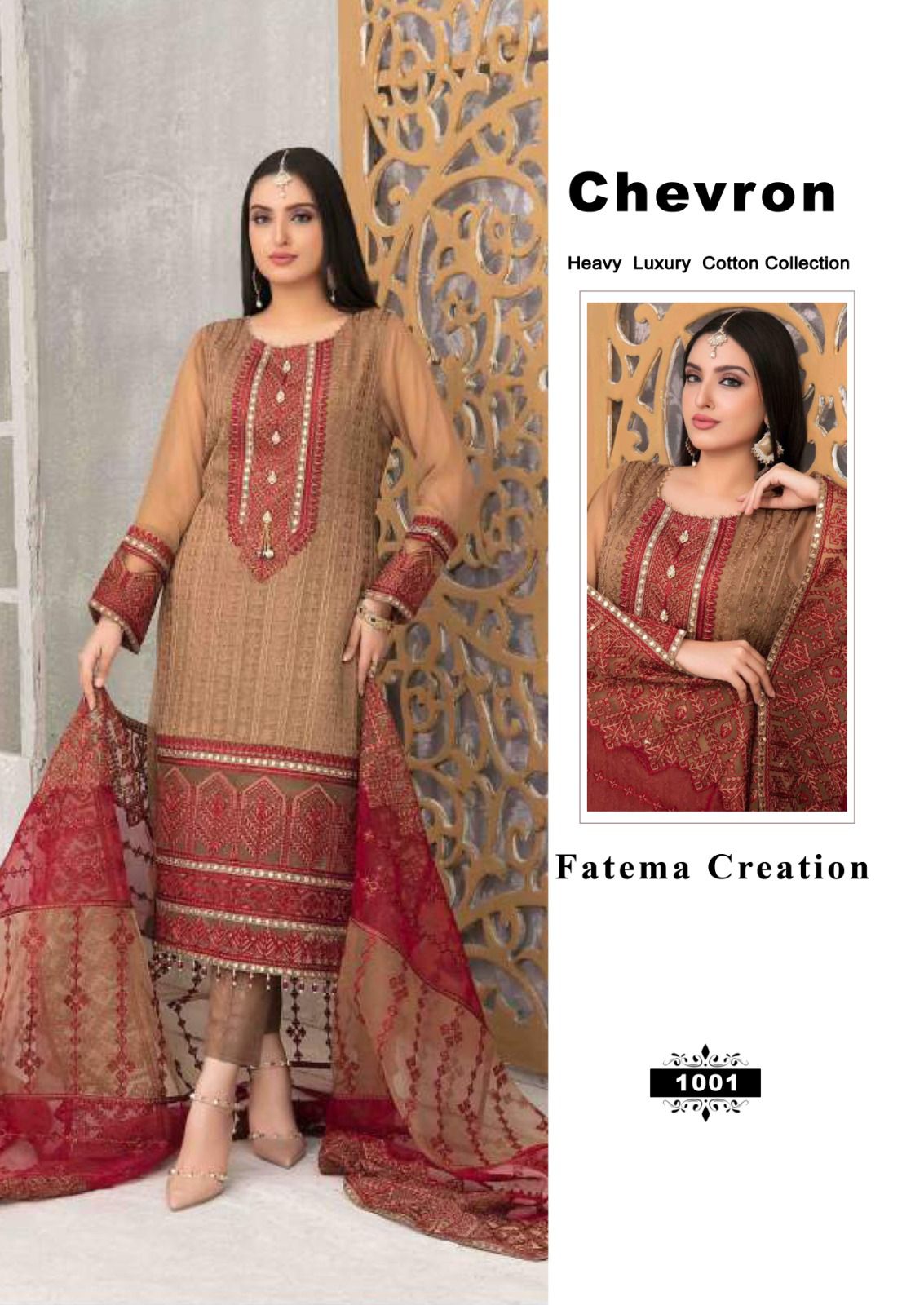 FATEMA CREATION CHEVRON VOL 11 COTTON KARACHI SUITS