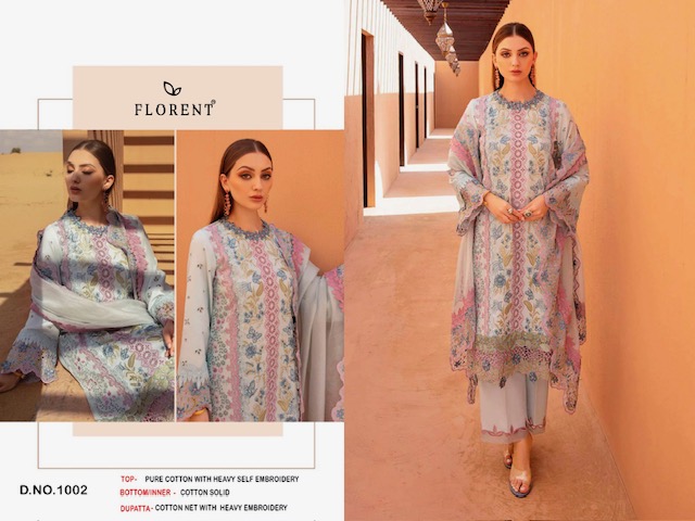 FLORENT 1001-1003 PAKISTANI COTTON SUITS SUPPLIER