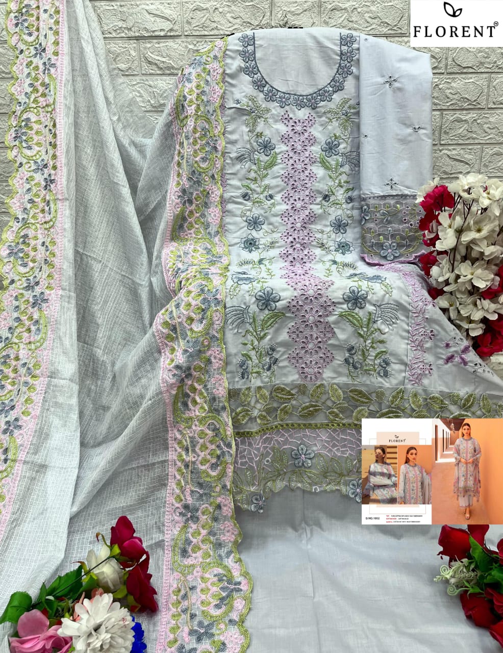 FLORENT 1001-1003 PAKISTANI COTTON SUITS SUPPLIER