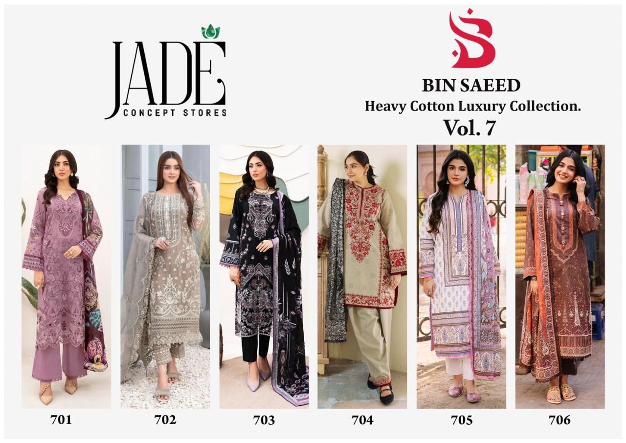 JADE BIN SAEED VOL 7 PURE LAWN SUITS