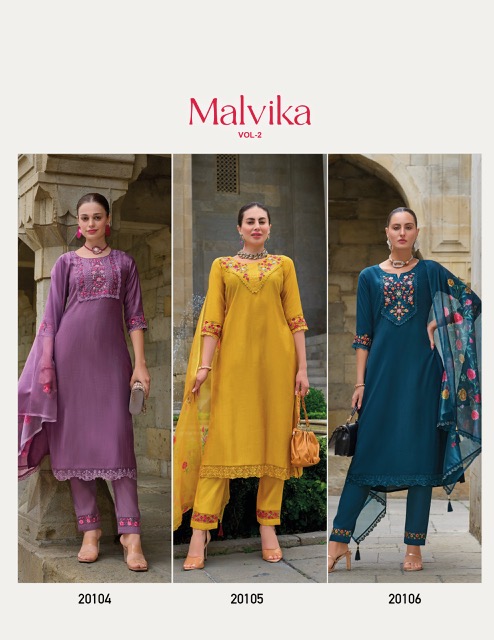 LILY & LALI MALVIKA VOL 2 READYMADE HANDWORK KURTIS