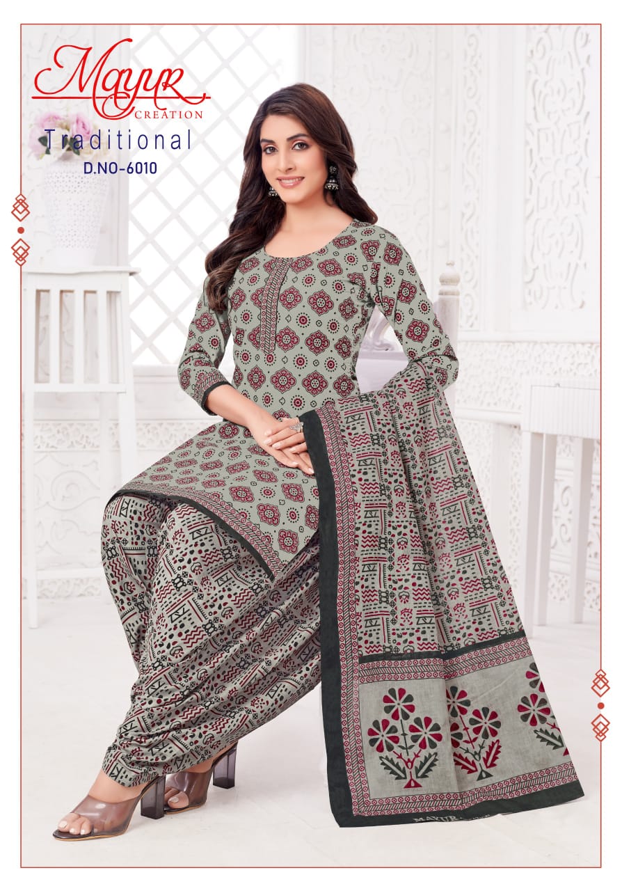 MAYUR CREATION TRADITIONAL VOL 6 UNSTITCHED SUITS