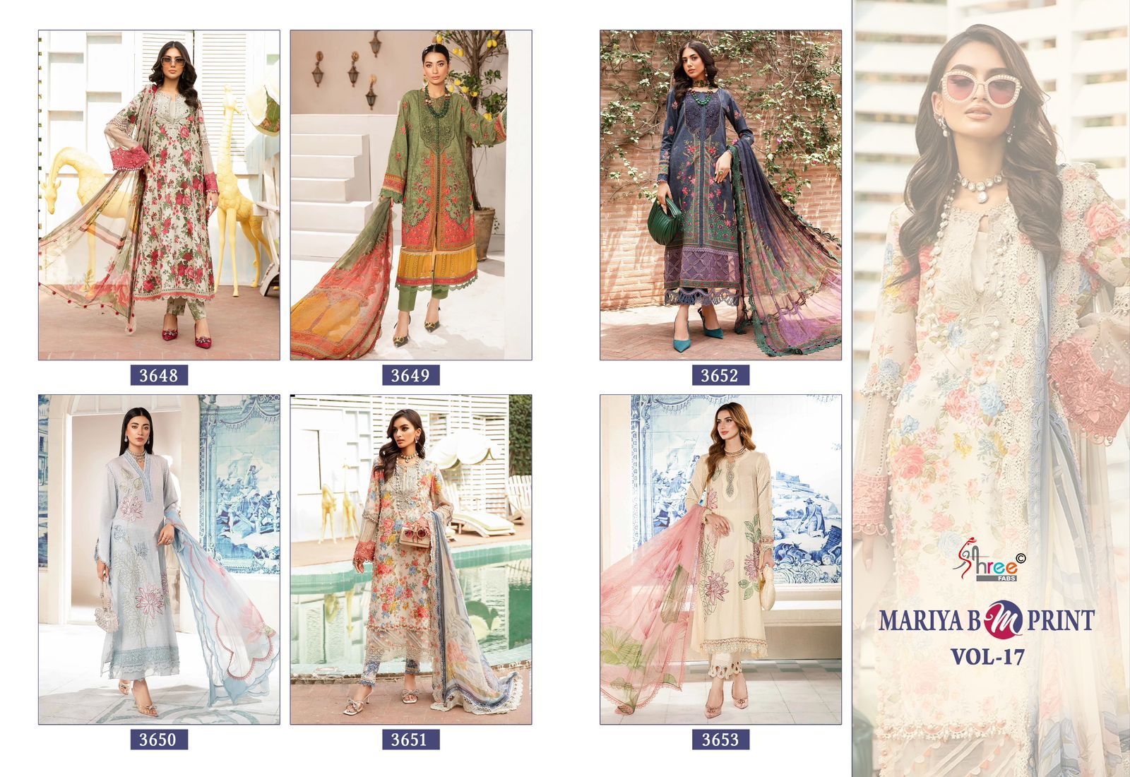 SHREE FABS MARIYA B M PRINT VOL 17 PAKISTANI SUITS