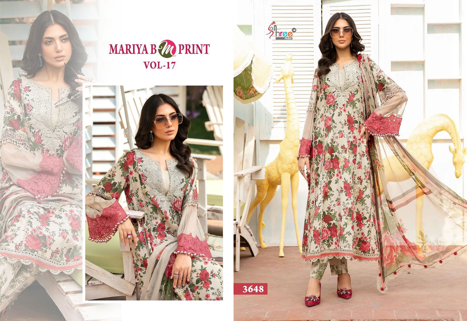 SHREE FABS MARIYA B M PRINT VOL 17 PAKISTANI SUITS