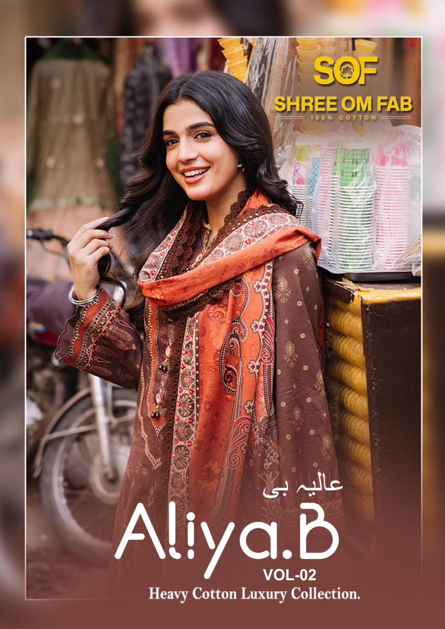 SHREE OM FAB ALIYA B VOL 2 COTTON KARACHI SUITS