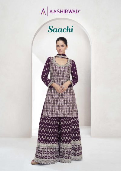 AASHIRWAD CREATION SAACHI DESIGNER CHINNON SUITS