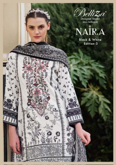 BELLIZA NAIRA BLACK & WHITE EDITION 3 COTTON SUITS