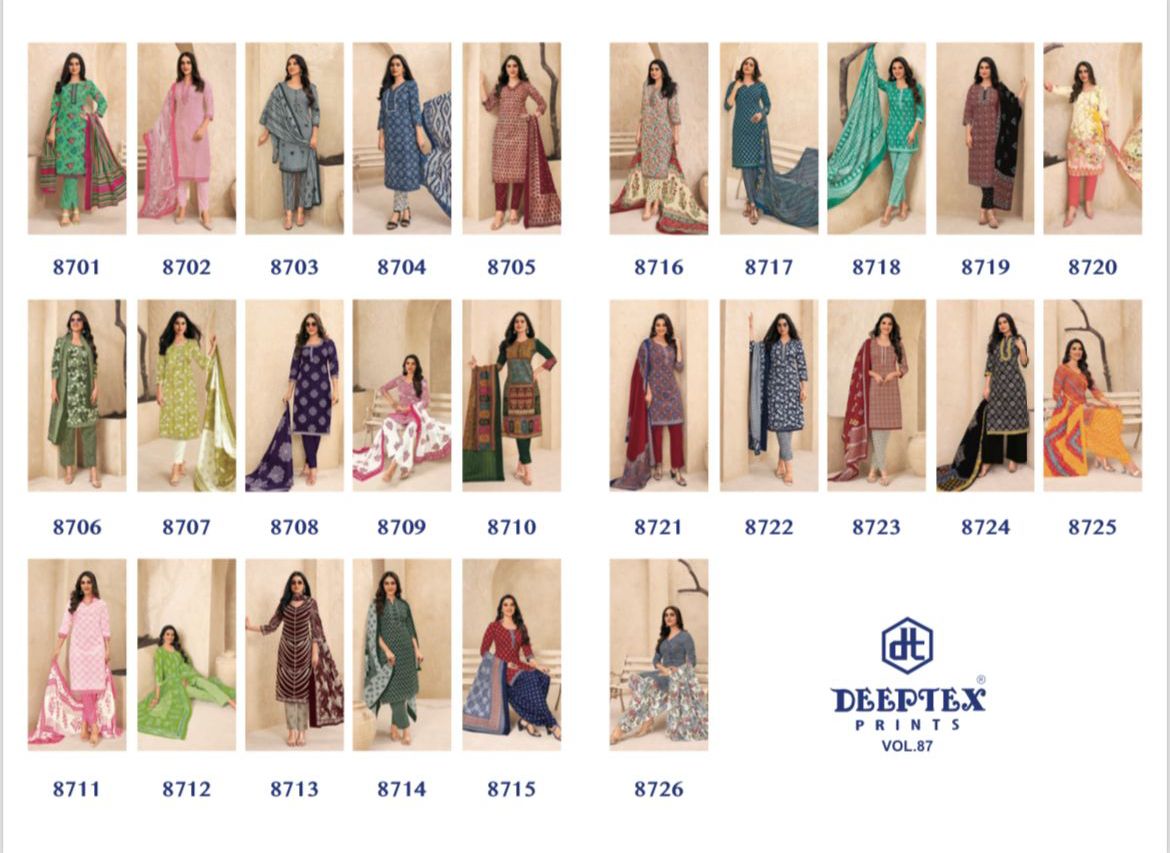 DEEPTEX PRINTS MISS INDIA VOL 87 COTTON PRINTED SUIT