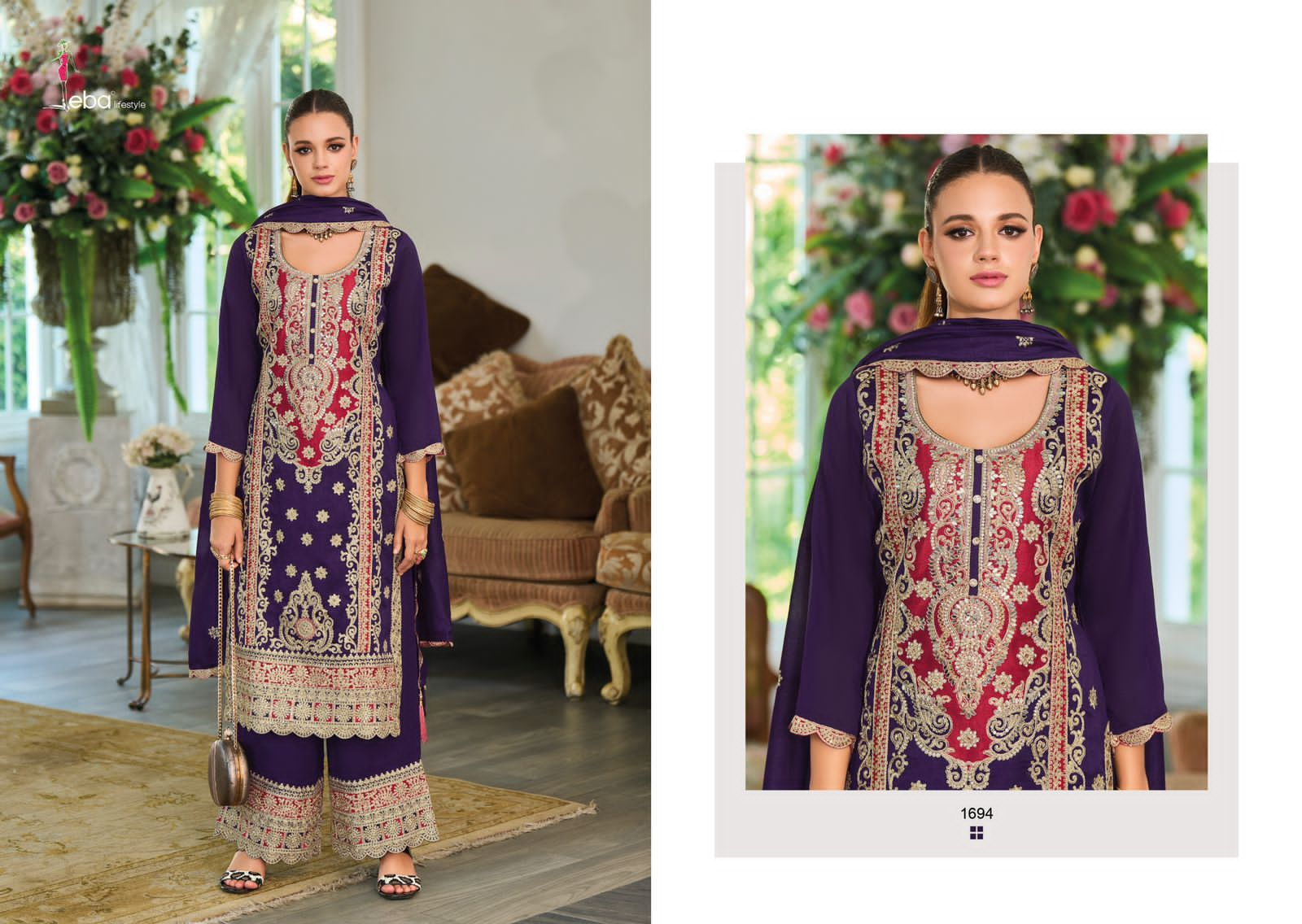 EBA LIFESTYLE SAHIRA READYMADE EMBROIDERED SUITS