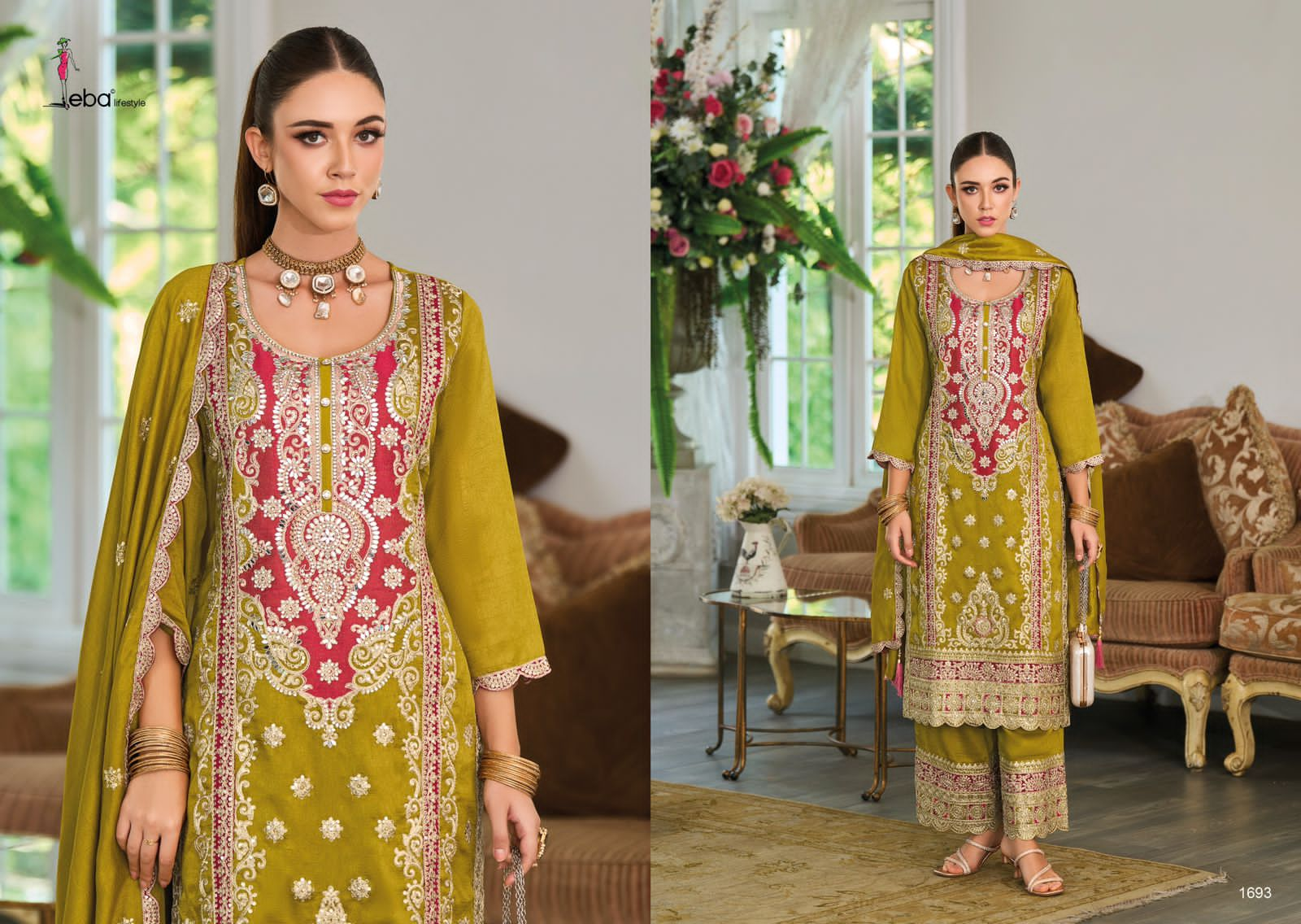 EBA LIFESTYLE SAHIRA READYMADE EMBROIDERED SUITS