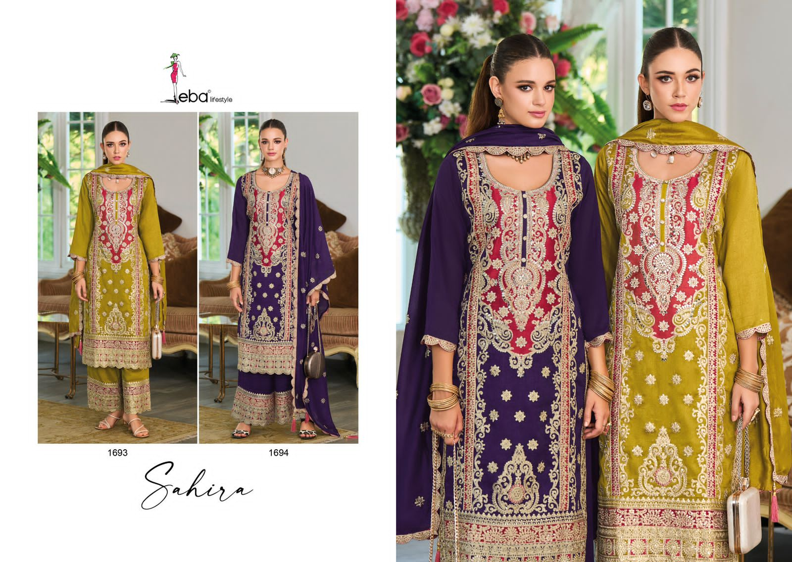 EBA LIFESTYLE SAHIRA READYMADE EMBROIDERED SUITS