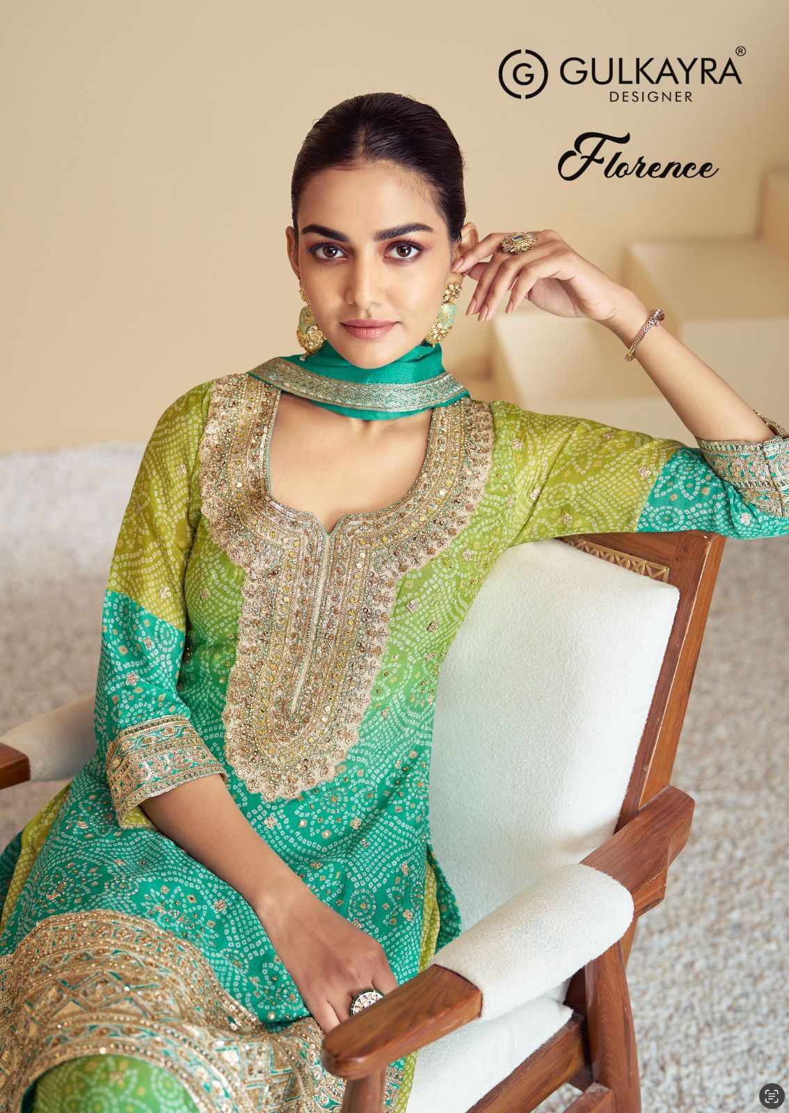 GULKAYRA DESIGNER FLORENCE CHINNON EMBROIDERED SUITS