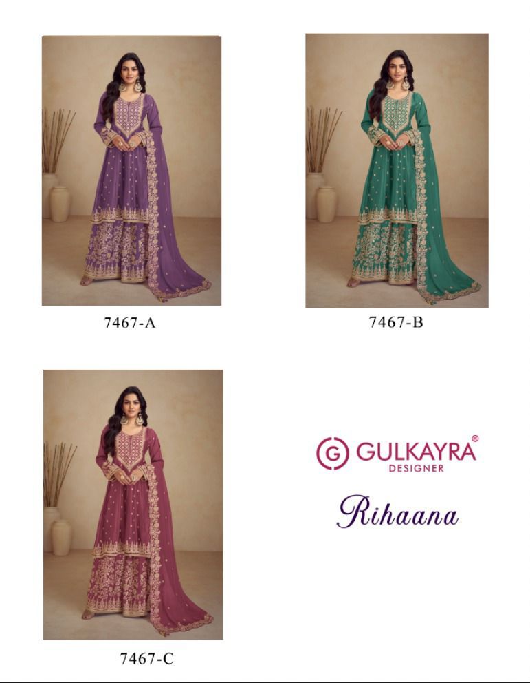 GULKAYRA DESIGNER RIHAANA DESIGNER CHINNON SUITS