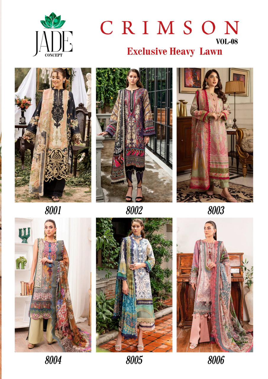 JADE CRIMSON VOL 8 PURE LAWN SUITS