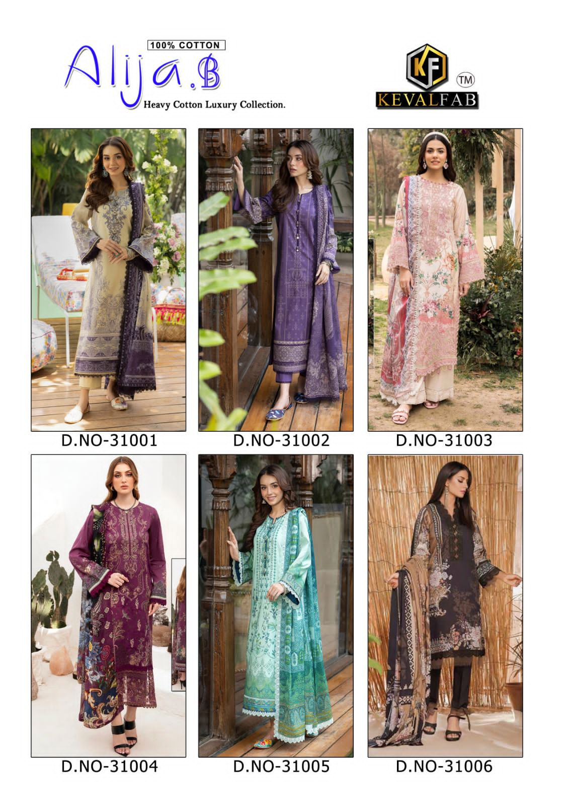 KEVAL FAB ALIJA B VOL 31 LAWN KARACHI SUITS