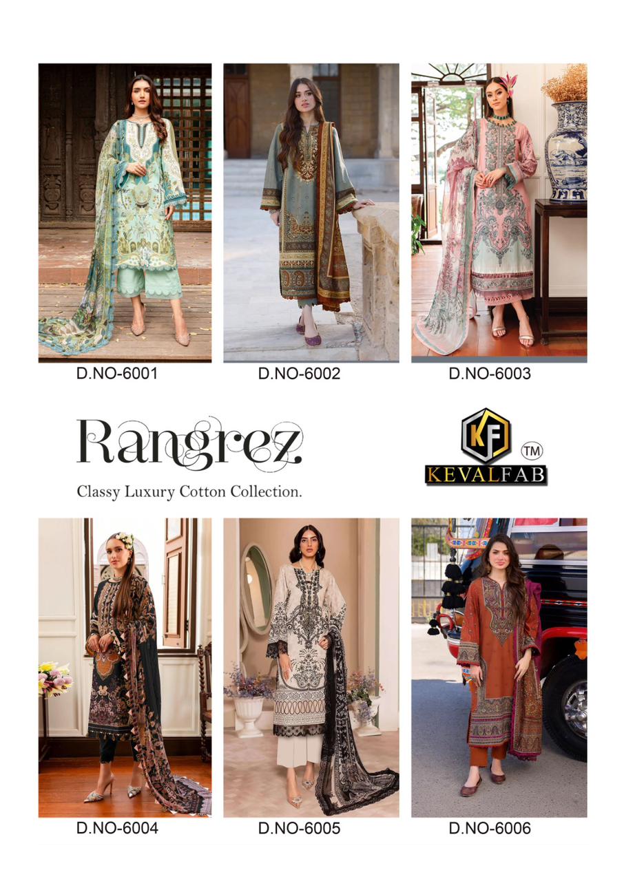 KEVAL FAB RANGREZ VOL 6 LAWN KARACHI SUITS