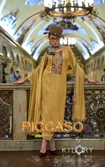 KILORY TRENDS PICCASO SILK EMBROIDERY SUITS WHOLESALER