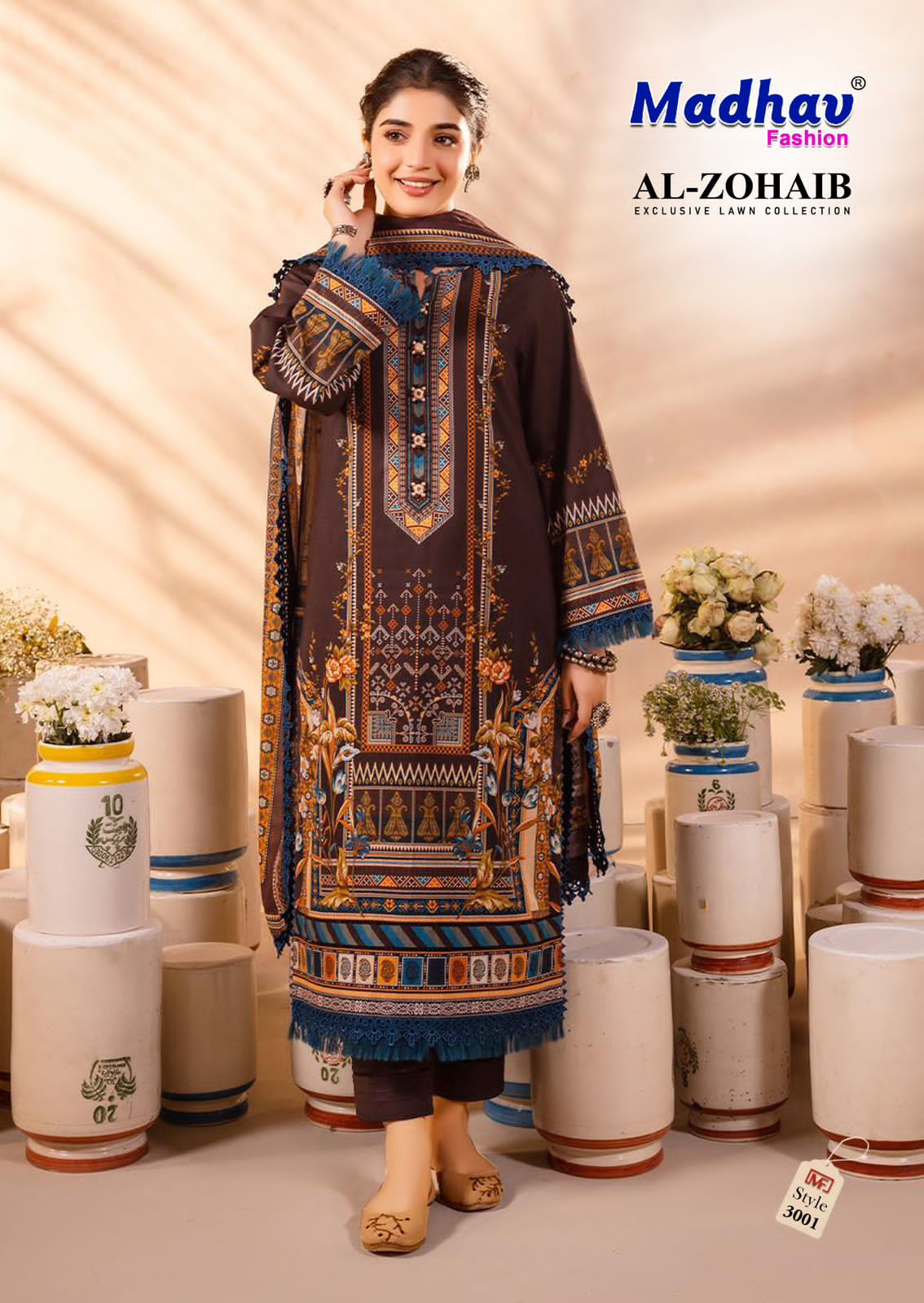 MADHAV FASHION AL ZOHAIB VOL 3 PURE LAWN SUITS