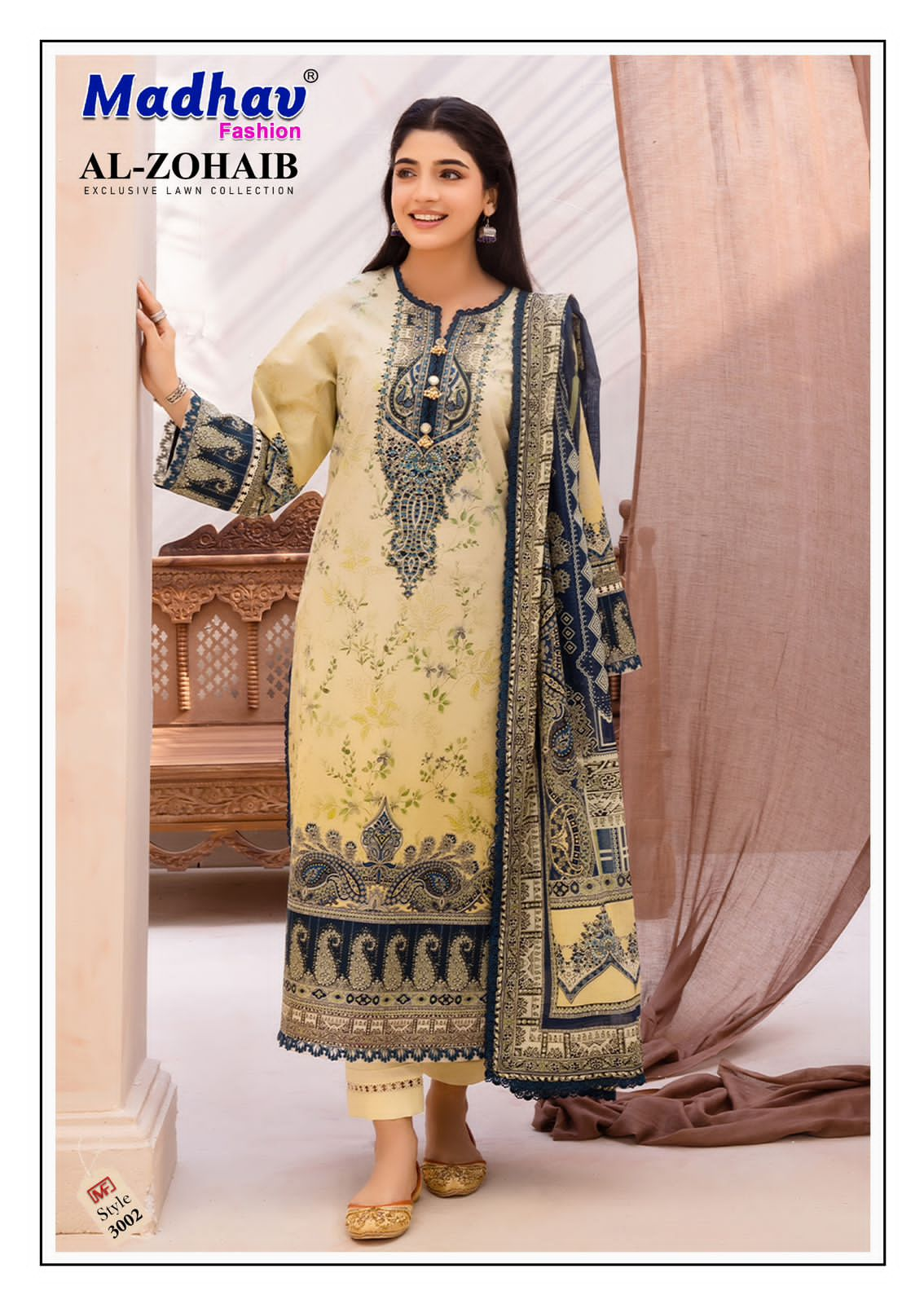 MADHAV FASHION AL ZOHAIB VOL 3 PURE LAWN SUITS