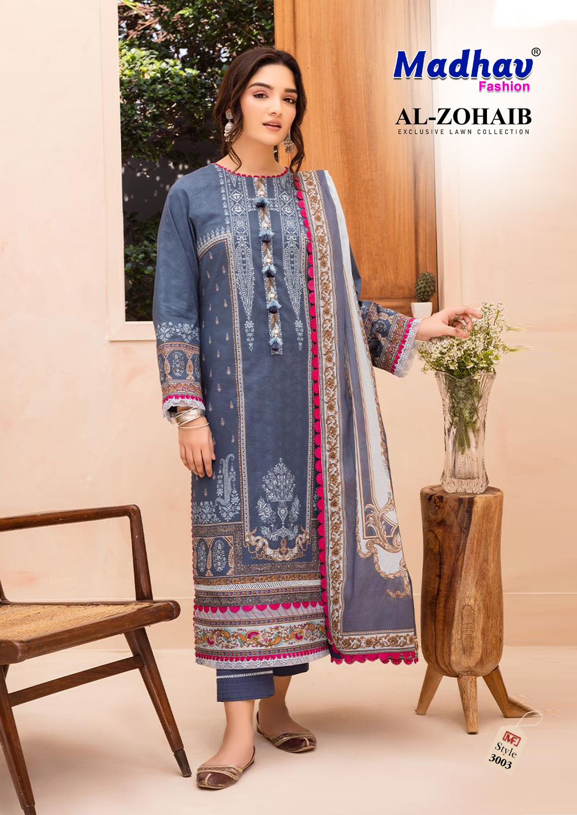 MADHAV FASHION AL ZOHAIB VOL 3 PURE LAWN SUITS