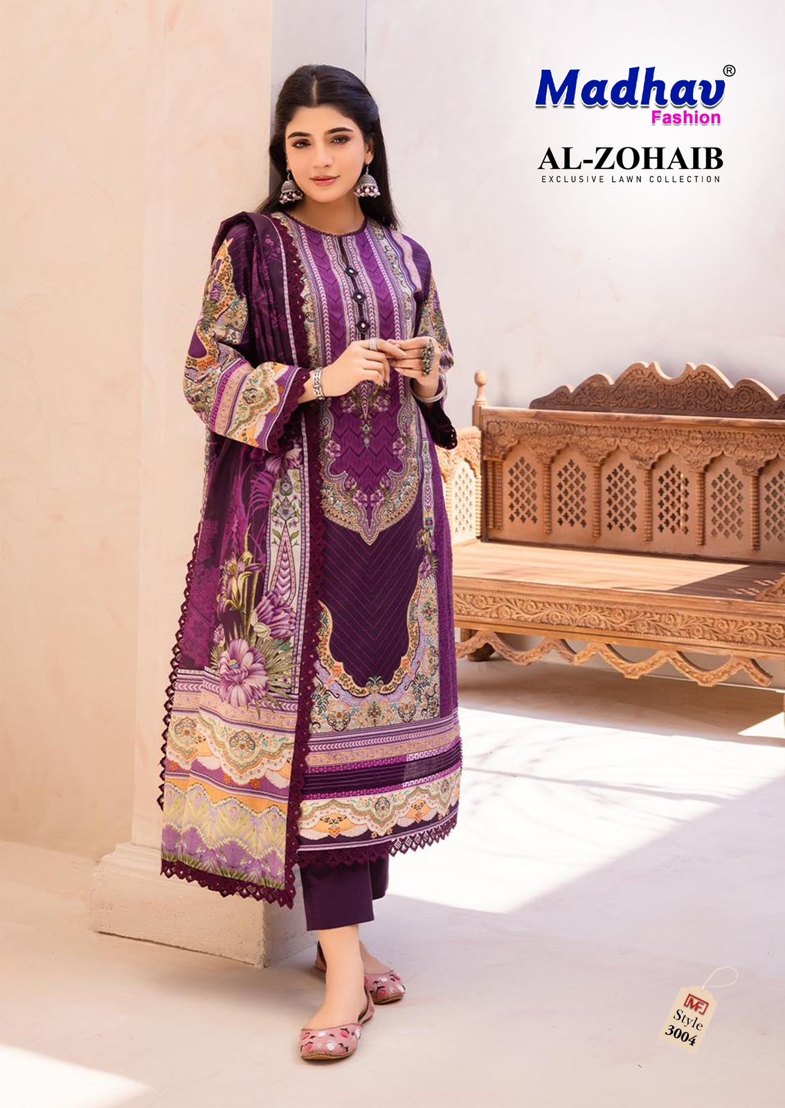 MADHAV FASHION AL ZOHAIB VOL 3 PURE LAWN SUITS