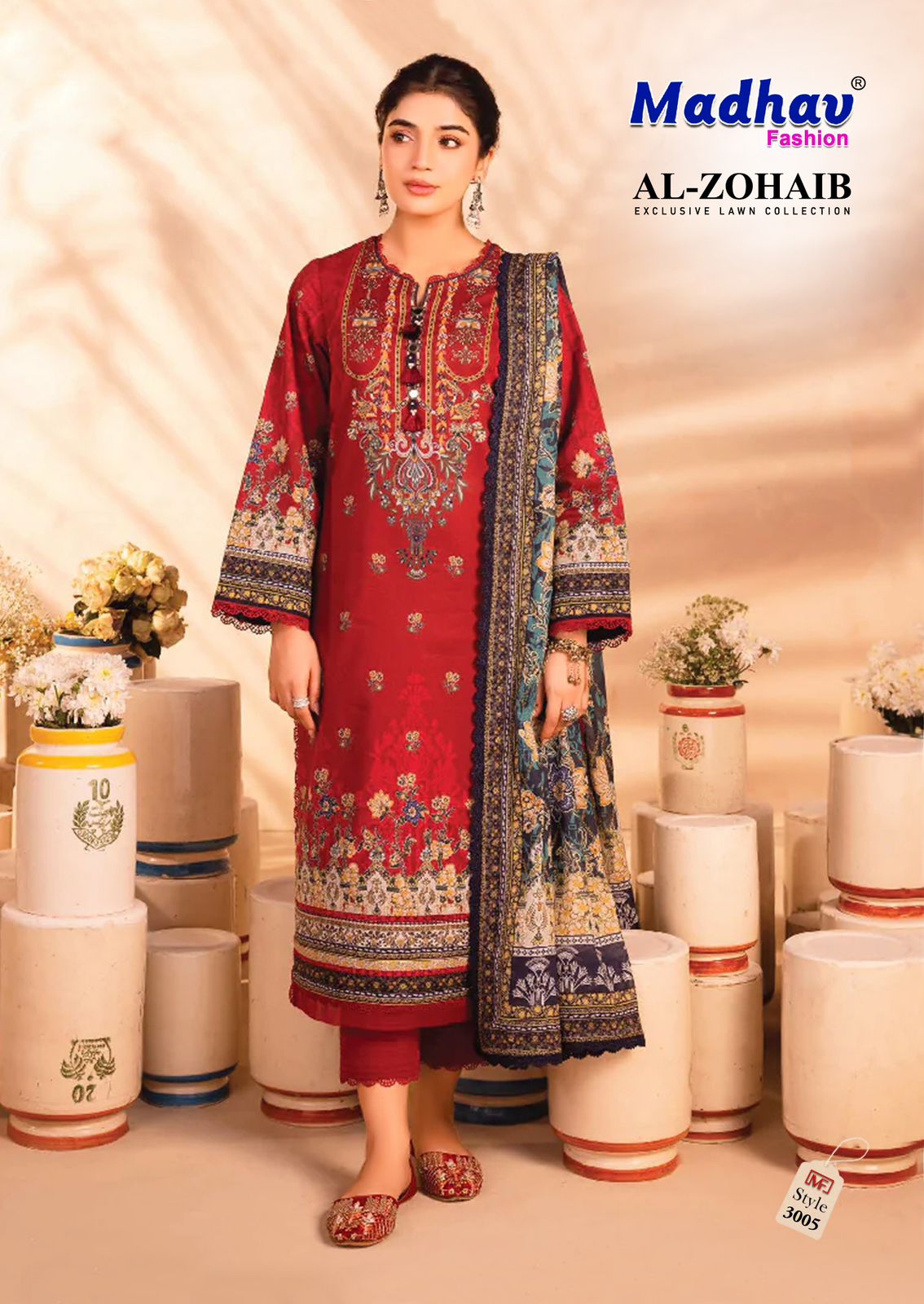 MADHAV FASHION AL ZOHAIB VOL 3 PURE LAWN SUITS