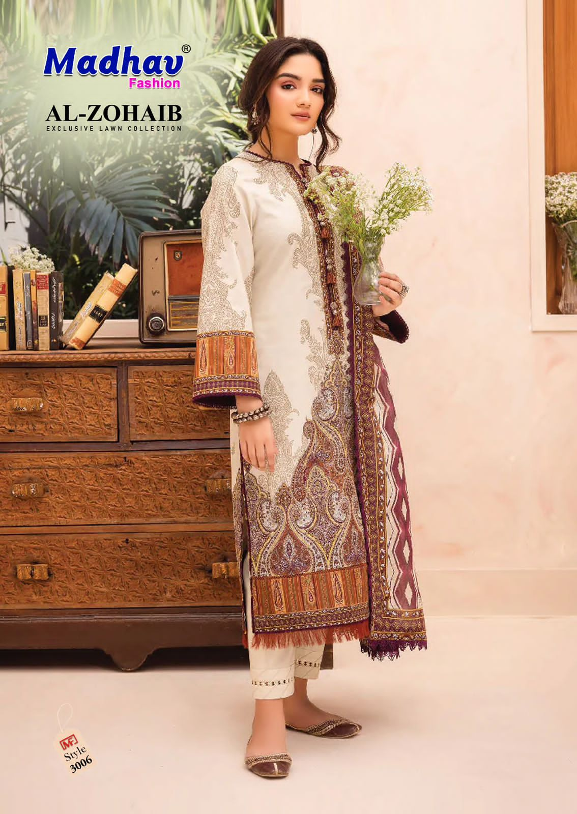 MADHAV FASHION AL ZOHAIB VOL 3 PURE LAWN SUITS