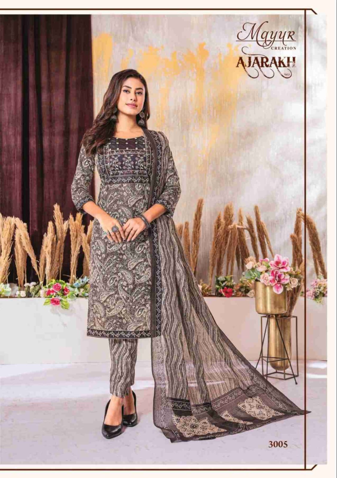 MAYUR CREATION AJARAKH VOL 3 COTTON READYMADE SUITS