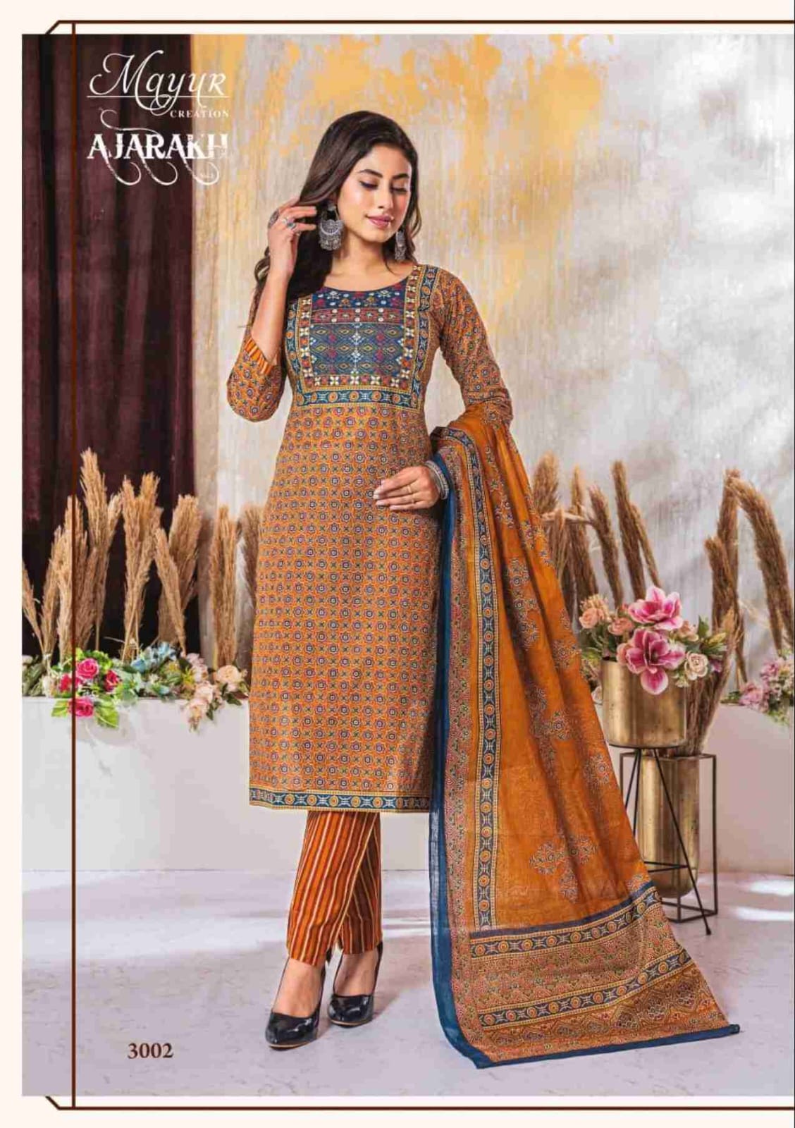 MAYUR CREATION AJARAKH VOL 3 COTTON READYMADE SUITS