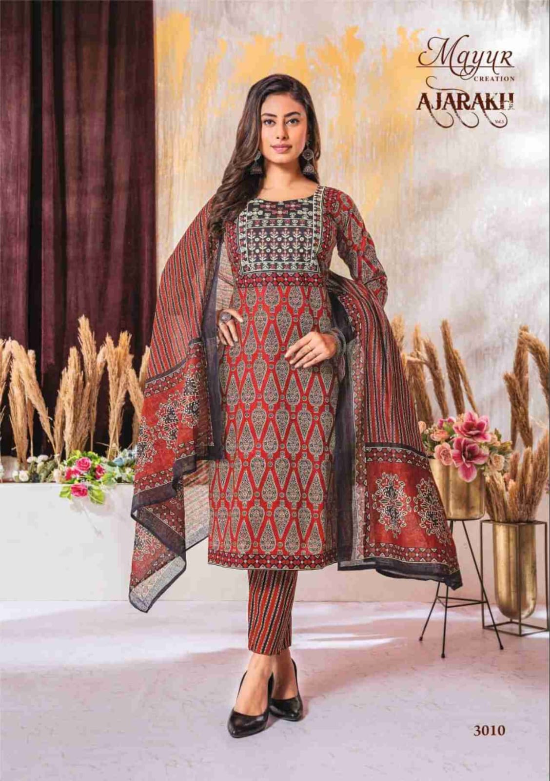 MAYUR CREATION AJARAKH VOL 3 COTTON READYMADE SUITS