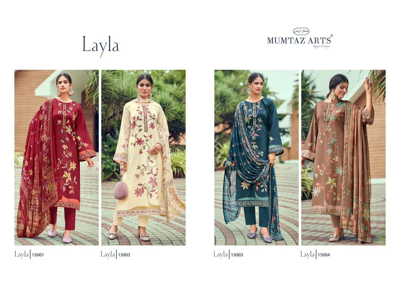 MUMTAZ ARTS LAYLA PURE JAM SATIN SUITS