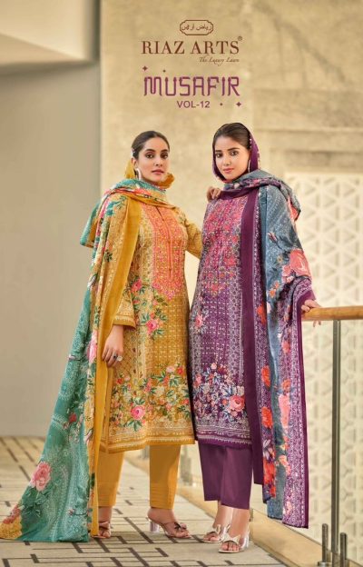 RIAZ ARTS MUSAFIR VOL 12 PURE LAWN SUITS