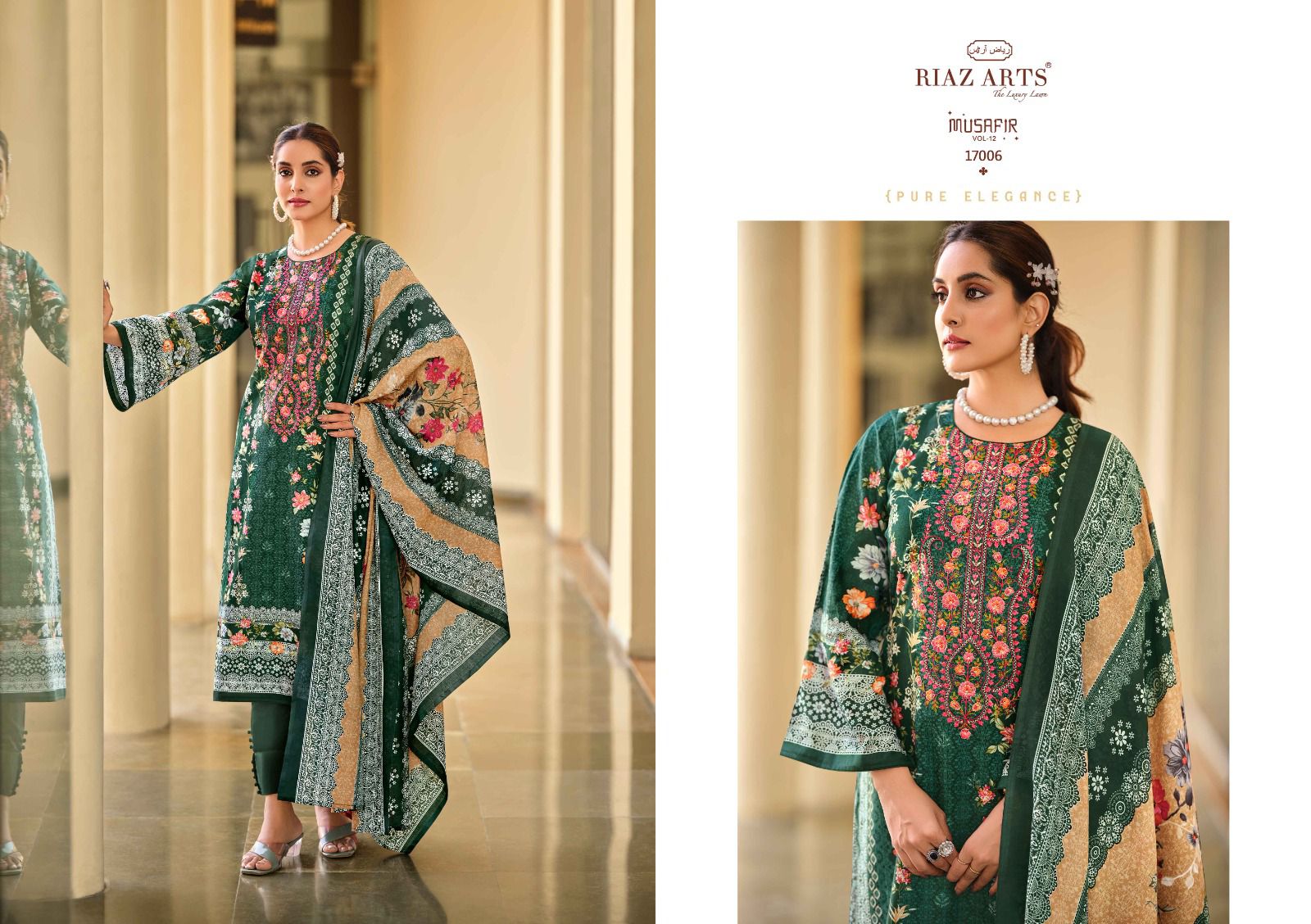 RIAZ ARTS MUSAFIR VOL 12 PURE LAWN SUITS