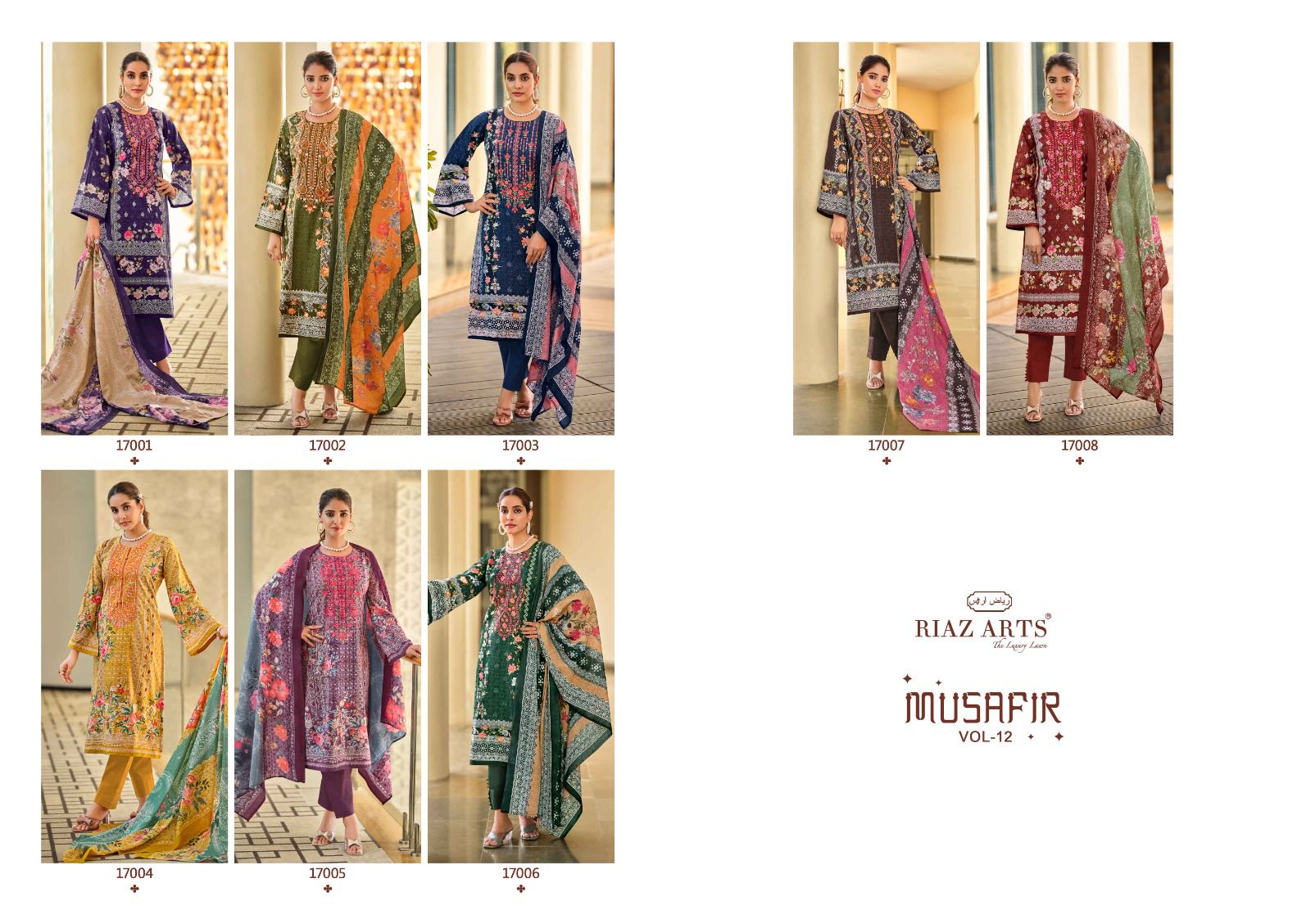 RIAZ ARTS MUSAFIR VOL 12 PURE LAWN SUITS