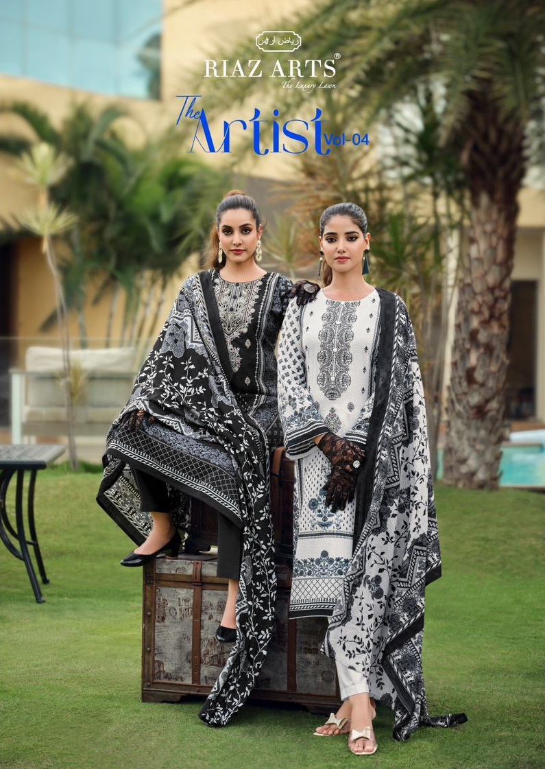 RIAZ ARTS THE ARTIST VOL 4 PURE LAWN SUITS