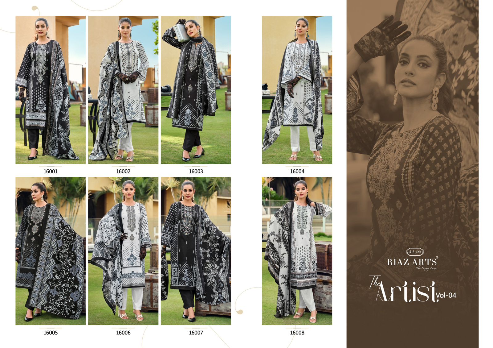 RIAZ ARTS THE ARTIST VOL 4 PURE LAWN SUITS