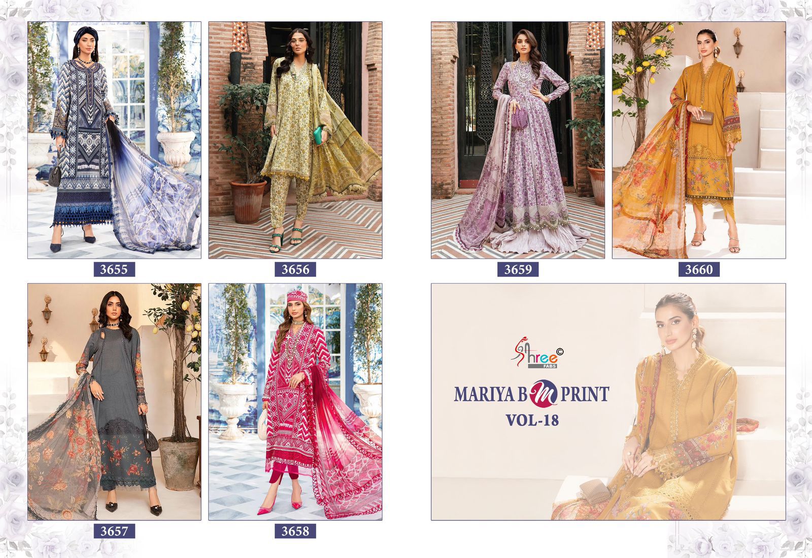 SHREE FABS MARIYA B M PRINT VOL 18 PAKISTANI SUITS