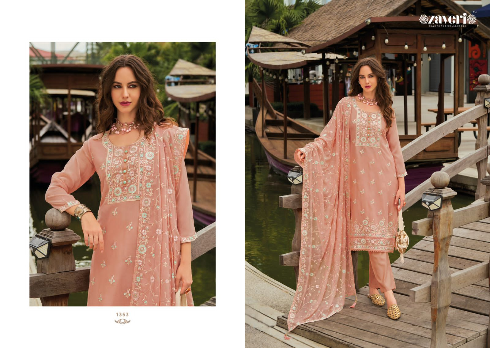 ZAVERI ZAIRA READYMADE CHINNON SUITS WHOLESALER