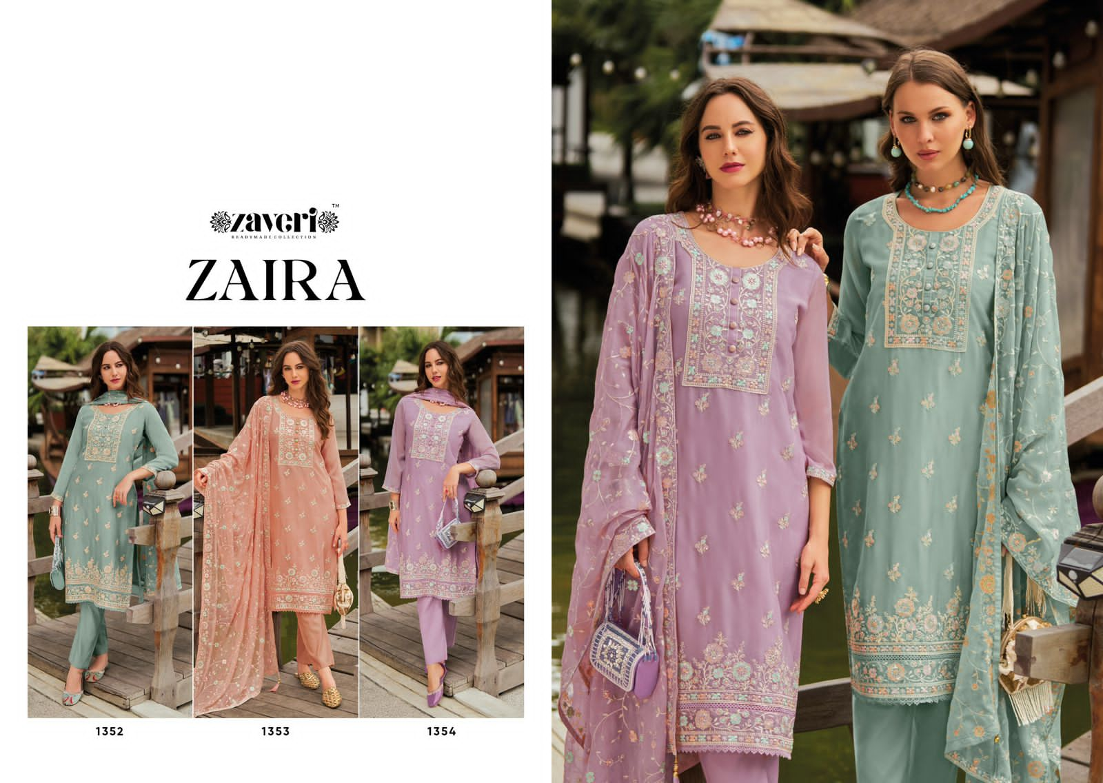 ZAVERI ZAIRA READYMADE CHINNON SUITS WHOLESALER