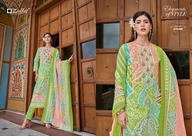 ZULFAT DESIGNER STUDIO SHABAD PURE COTTON SUITS