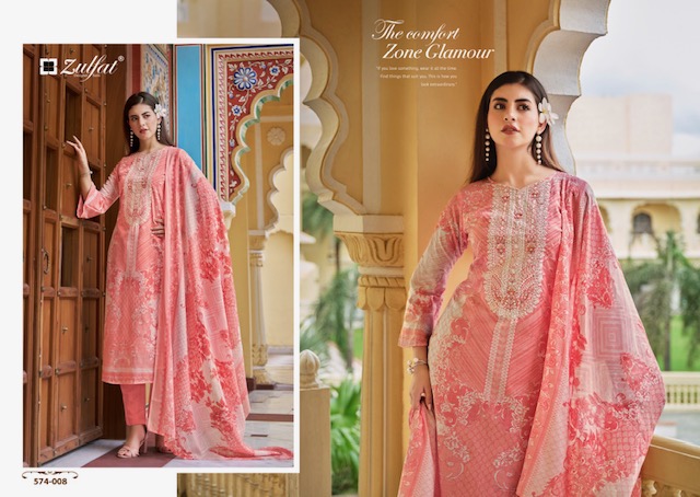 ZULFAT DESIGNER STUDIO SHABAD PURE COTTON SUITS